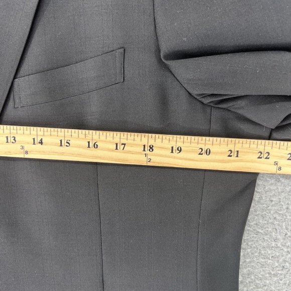John W Nordstrom Loro Piana‎ 100% Wool Sport Coat 41 R Black Two Button Plaid - Picture 7 of 15
